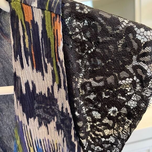 Sundance Dress Womens L Peacock Chiffon Silk Midi Whimsy Pullover NWT - Picture 6 of 7